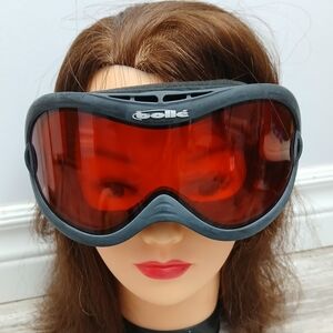 Bollé Ski Snowboard Goggles Black Frame Vermillon Lens Winter Sports